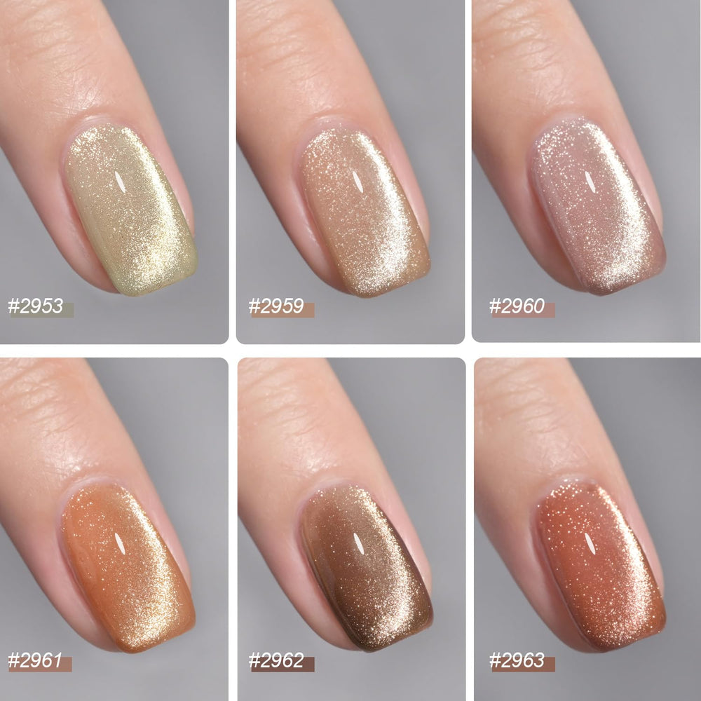 GAOY Glitter Cat Eye Pink polish bottle adding playful luminous accents.