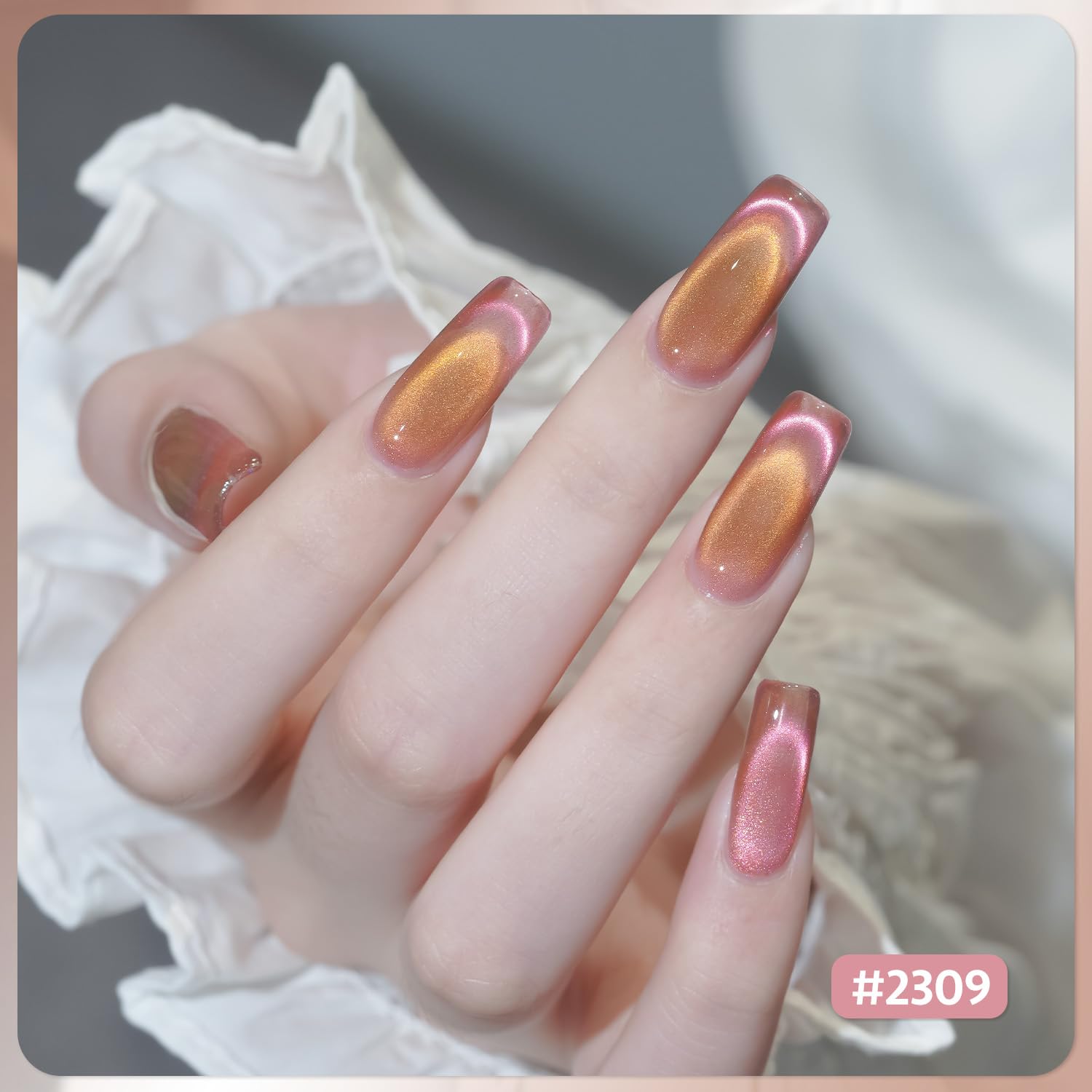 GAOY holographic cat-eye polish creates multidimensional sparkle on nails