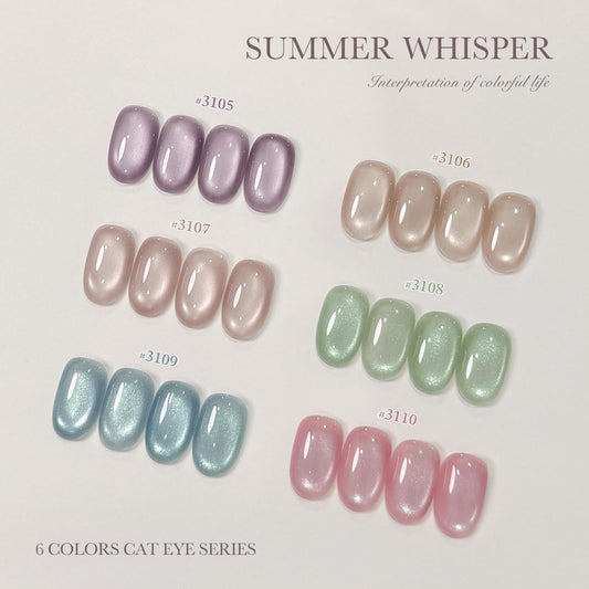 GAOY six-color gel kit in icy sheer tones for beach-ready nails.
