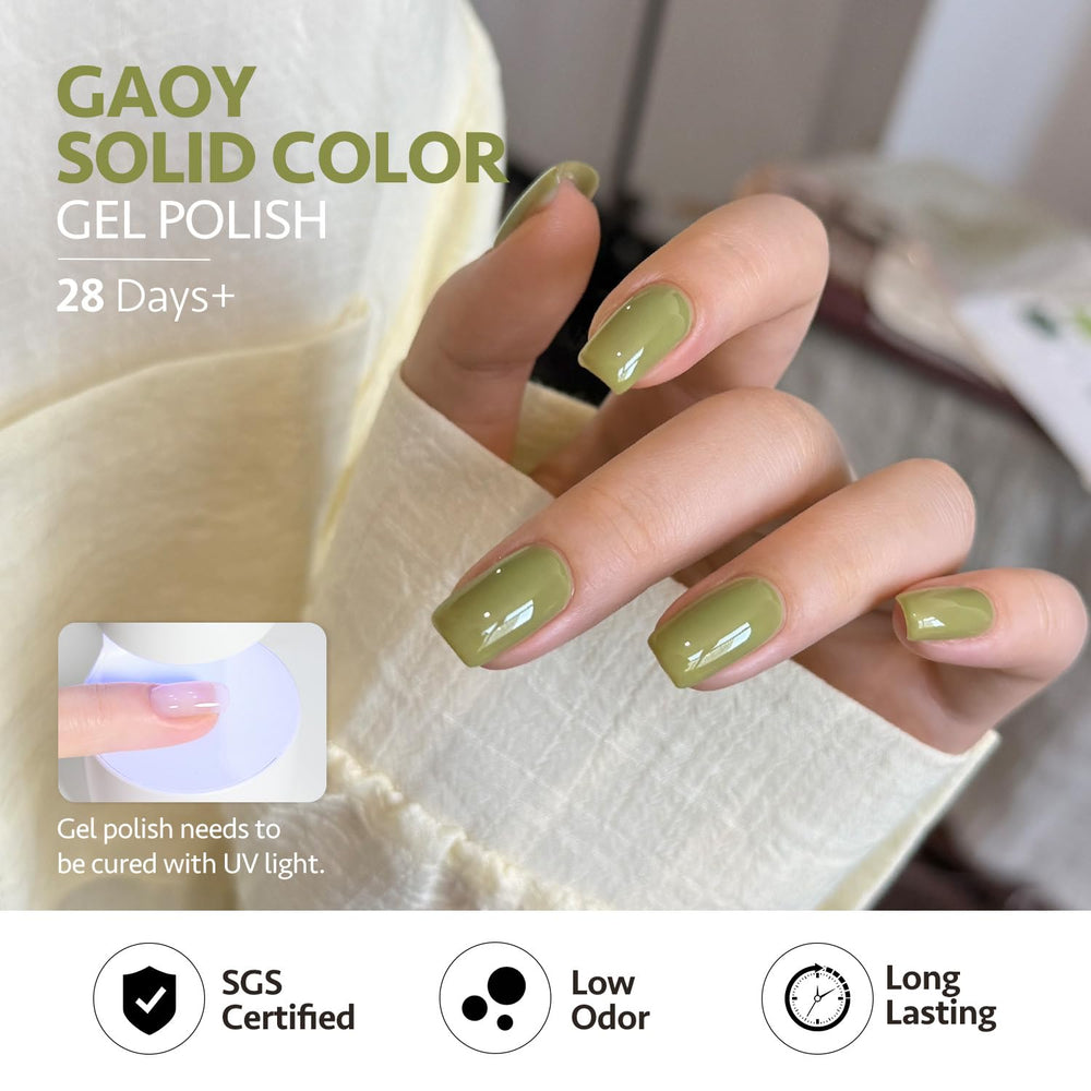 GAOY gel polish application steps for 60-second cure under UV LED lamp