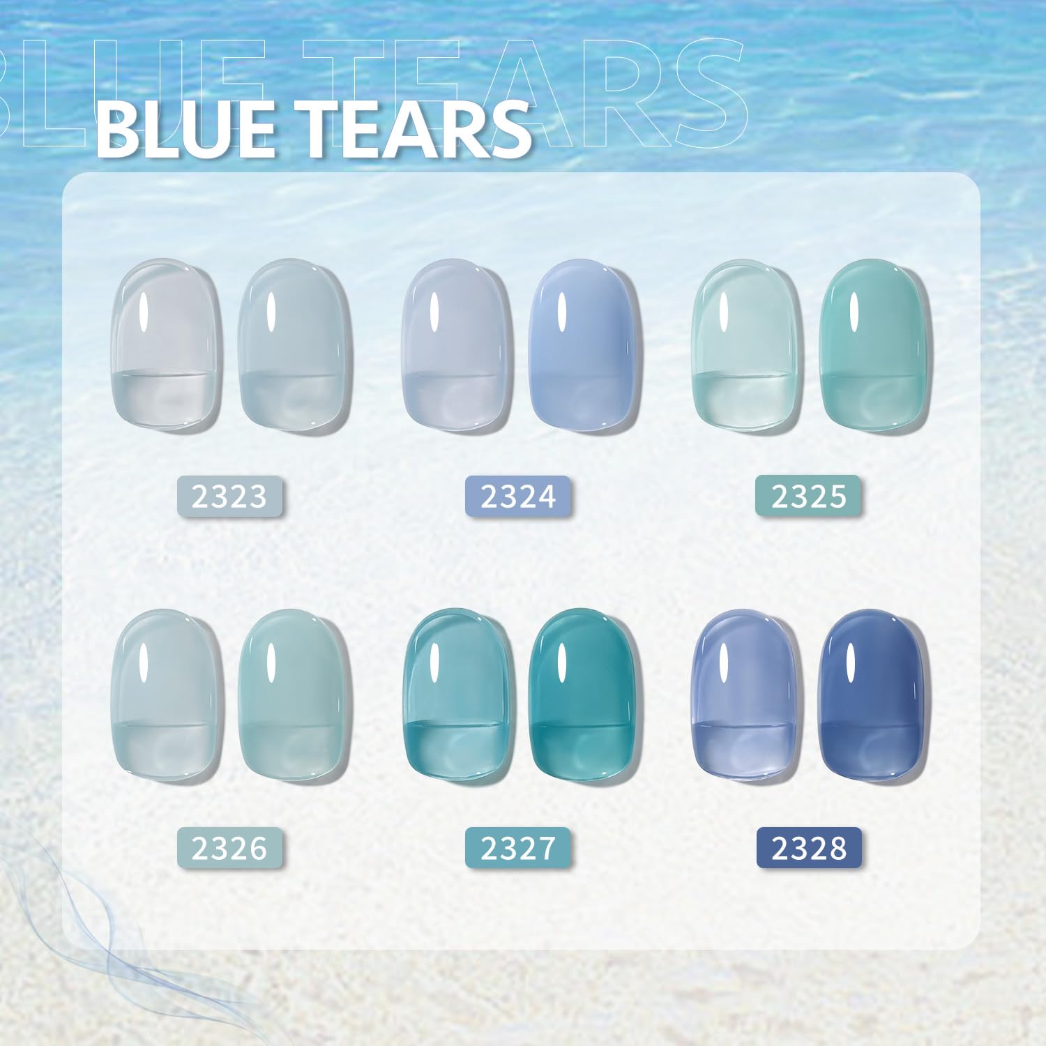GAOY Jelly Blue gel polish under UV light shows quick 60 second cure