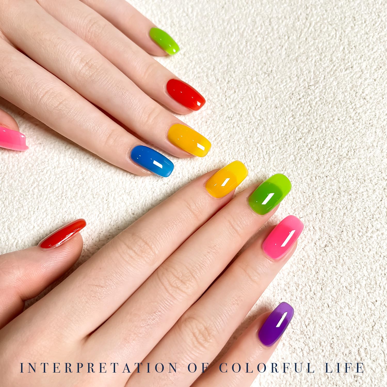 GAOY Jelly Gel green bottle supports translucent to opaque looks for seasonal manicures.