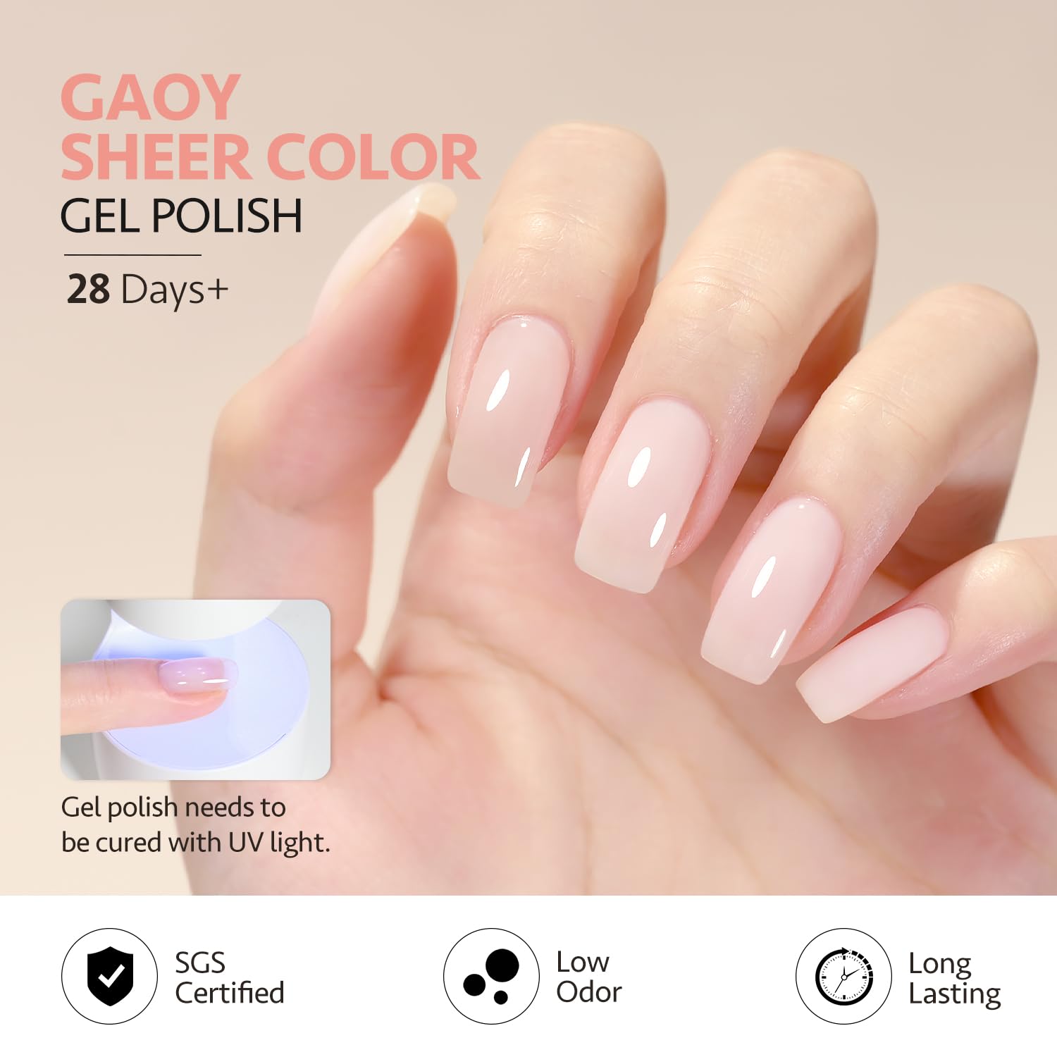GAOY Jelly Gel color swatches preview layered, versatile looks.