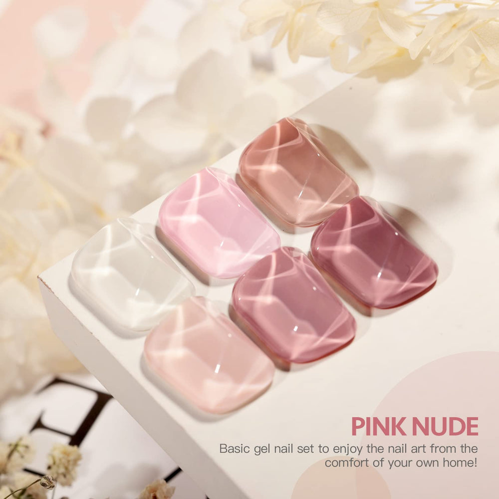 GAOY jelly milky white gel colors display a translucent finish for subtle nail art.