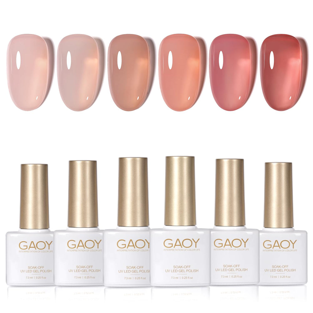 GAOY Jelly Nude Clear gel polish for a subtle, buildable transparent base.