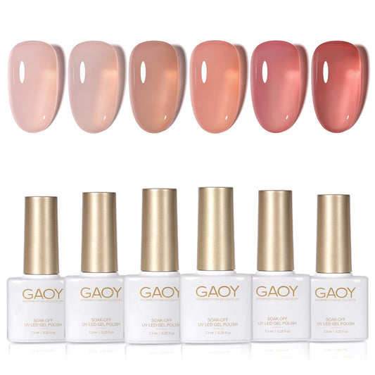 GAOY Jelly Nude Clear gel polish for a subtle, buildable transparent base.