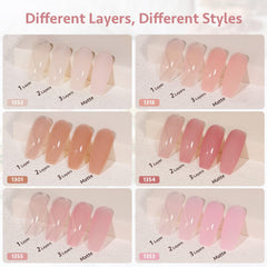 GAOY Jelly Nude Pink brush and bottle highlight easy application.