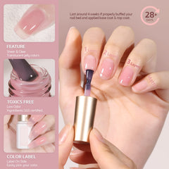 GAOY Jelly Nude Pink UV lamp curing the gel polish for a fast dry.