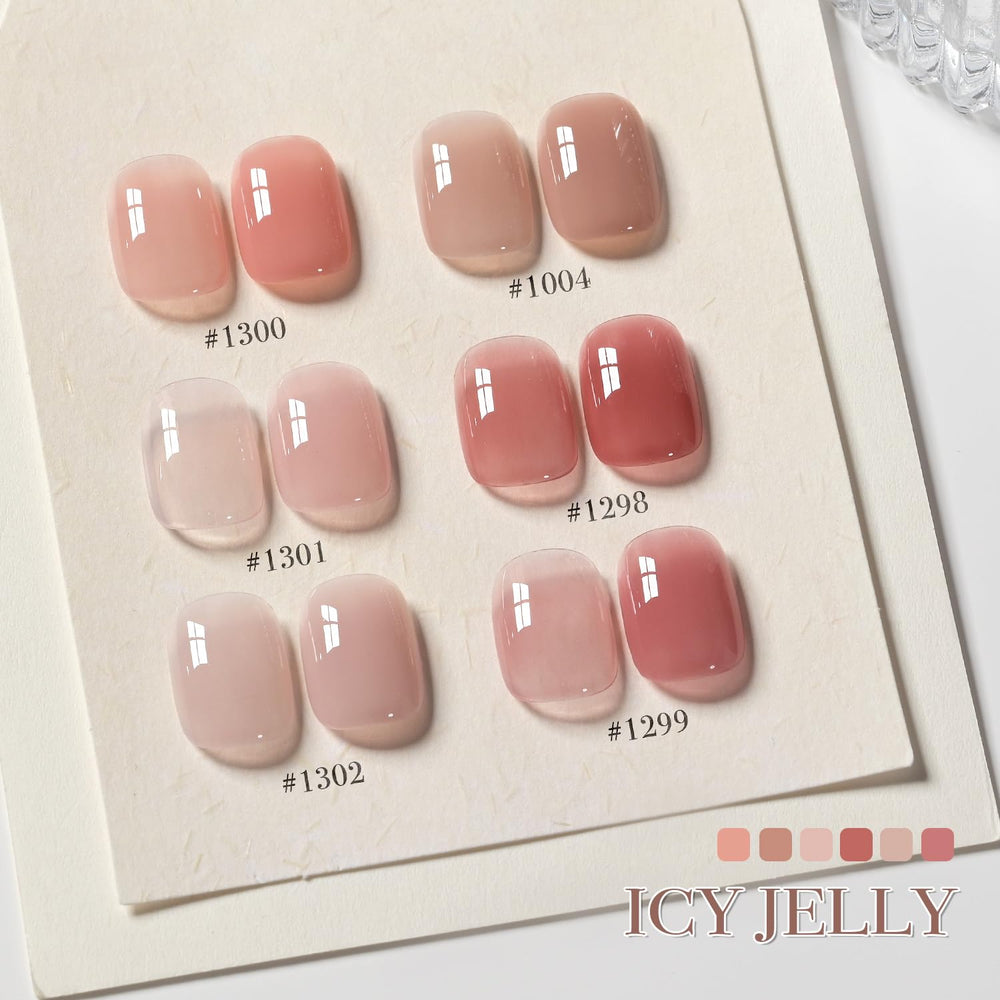 GAOY Jelly Nude Sheer Red gel polish for a glossy, color-building finish.