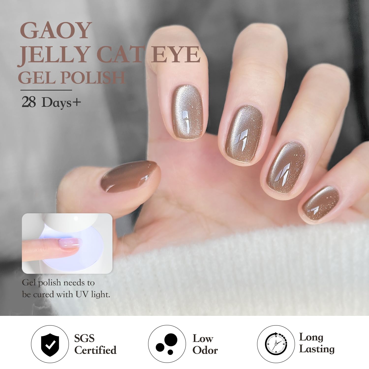 GAOY long-lasting wear demo shows up to four weeks with proper prep.