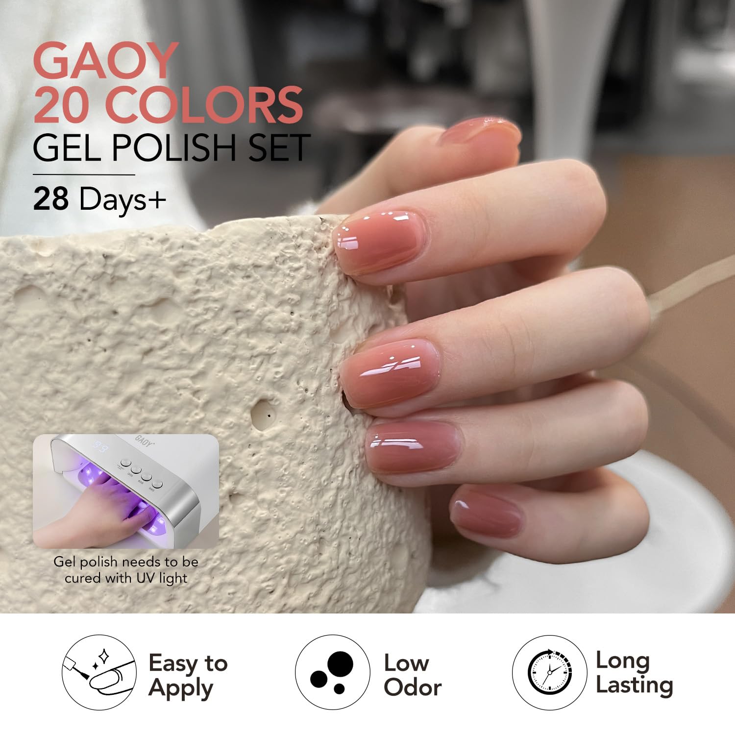GAOY matte top coat 5ml bottle creates chic matte looks with durable wear.