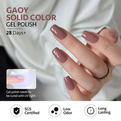 GAOY Mauve gel polish set matte finish option for velvet nail texture