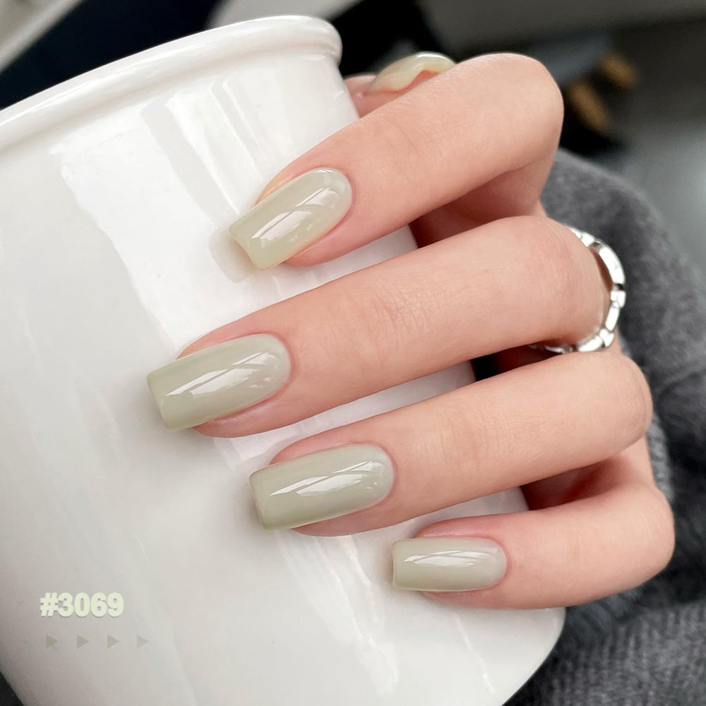GAOY Milky Green Gel Nail Polish adds a fresh tint for nail art