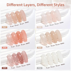 GAOY Milky Jelly Nude removal process shown as gentle soak-off for nails.