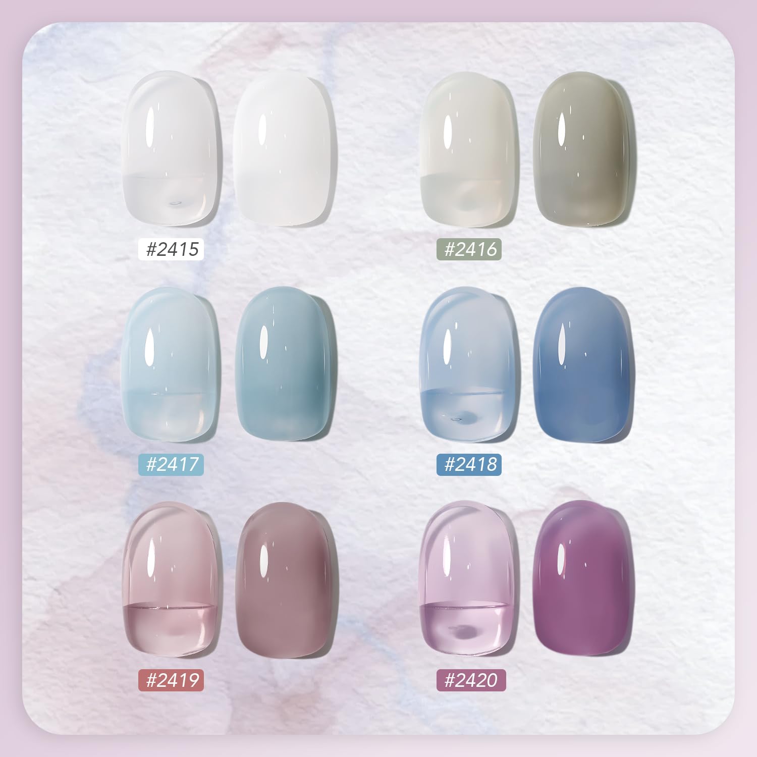GAOY Mizzle blue-gray gel polish close-up with chic, salon-style shine.