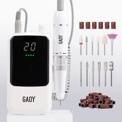 GAOY rechargeable nail drill for beginners with LED display and smooth grip