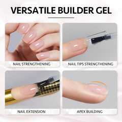 GAOY nail extension built look shows stronger nails with less lift over time.