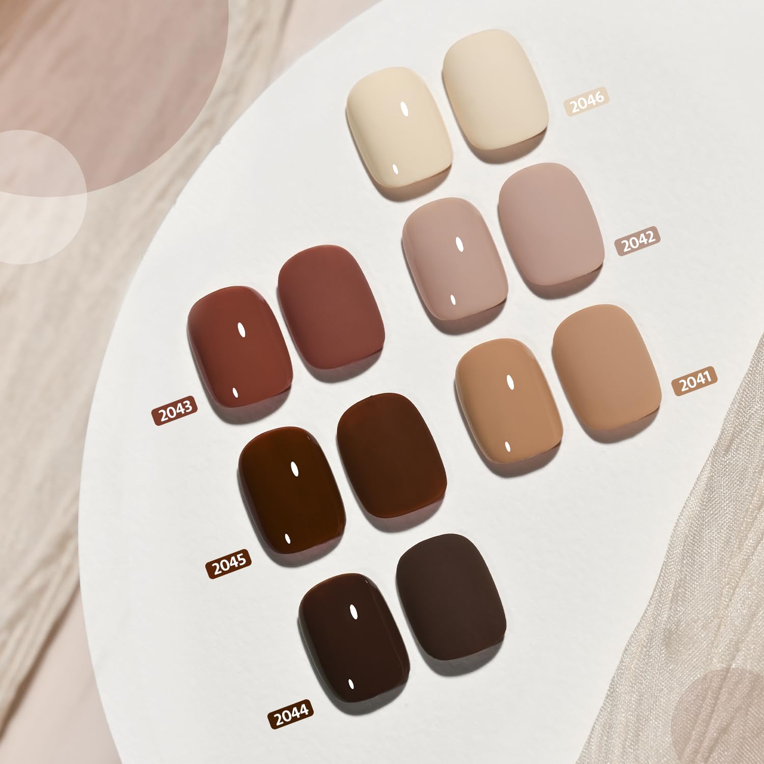GAOY Nude Brown Fall Beige gel polish for timeless neutral chic