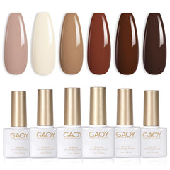GAOY Nude Brown Fall White gel polish for glossy, salon-quality nails