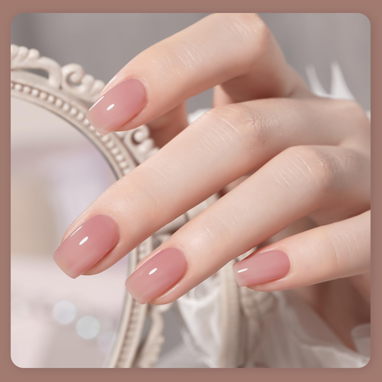 GAOY brush and bottle in focus for precise application and smooth streak-free results.