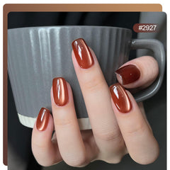 GAOY Silk Glitter Cat Eye Brown gel offers warm, earthy sparkle.