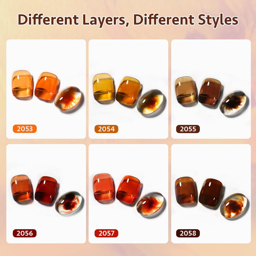 GAOY six transparent gel colors for easy layering and nail art