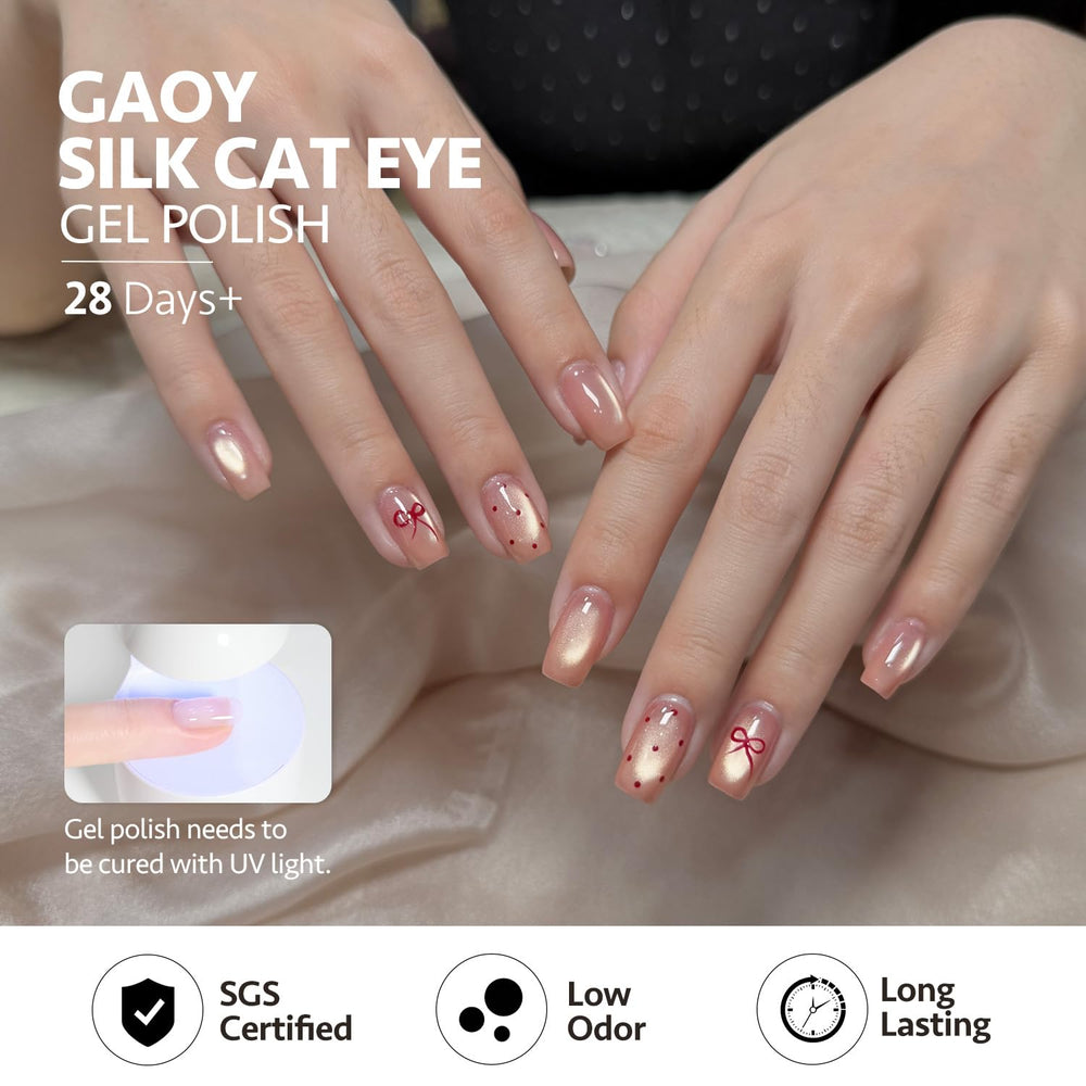 GAOY Soft Pink Cat Eye color 04 swatch with subtle glow.