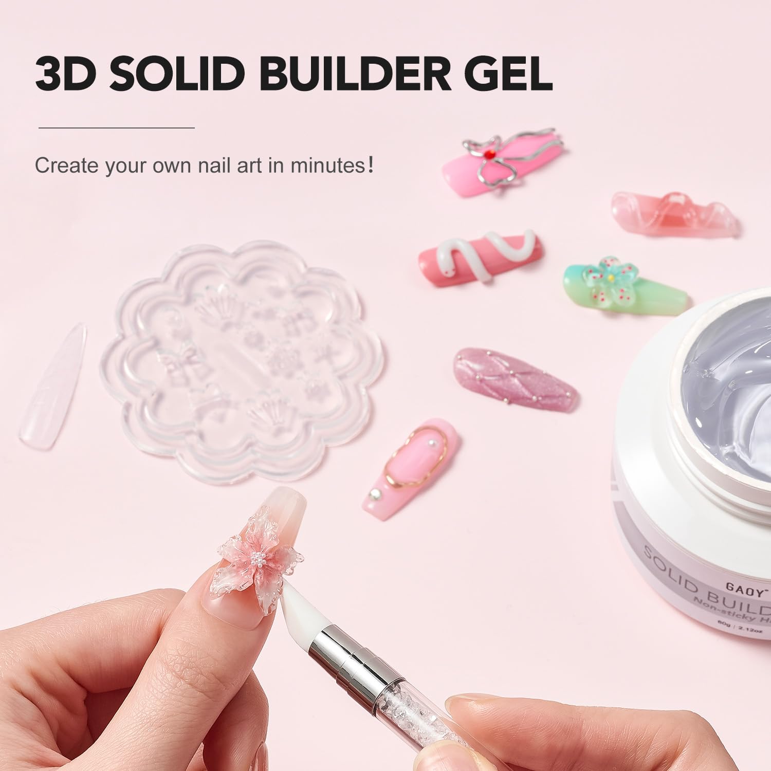 GAOY solid builder gel for 3D sculpting with durable results
