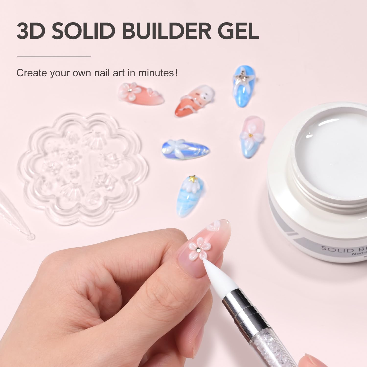 GAOY solid builder gel non-sticky texture allows mess-free application and easier shaping.