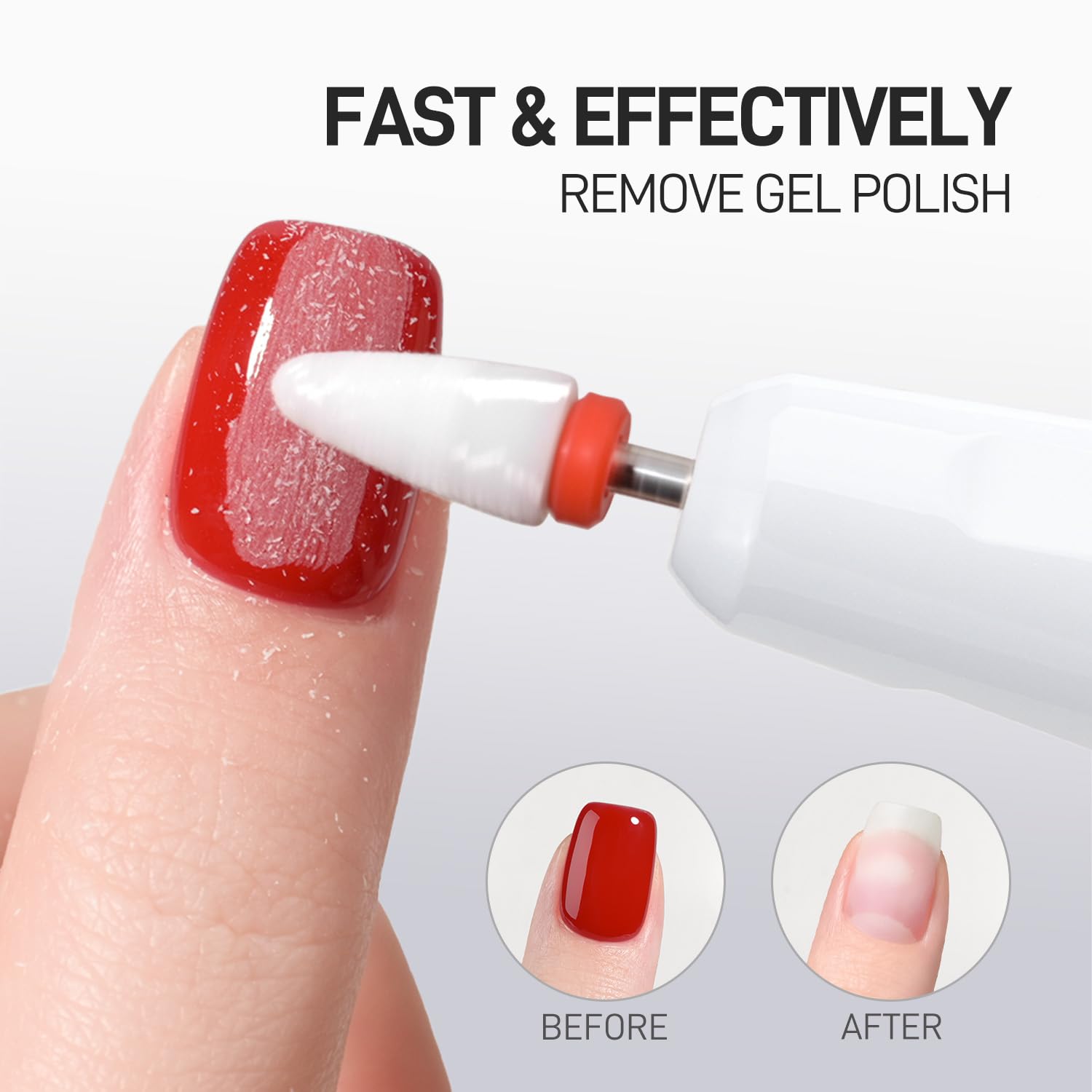 GAOY electric nail file showing speed control knob for precise shaping
