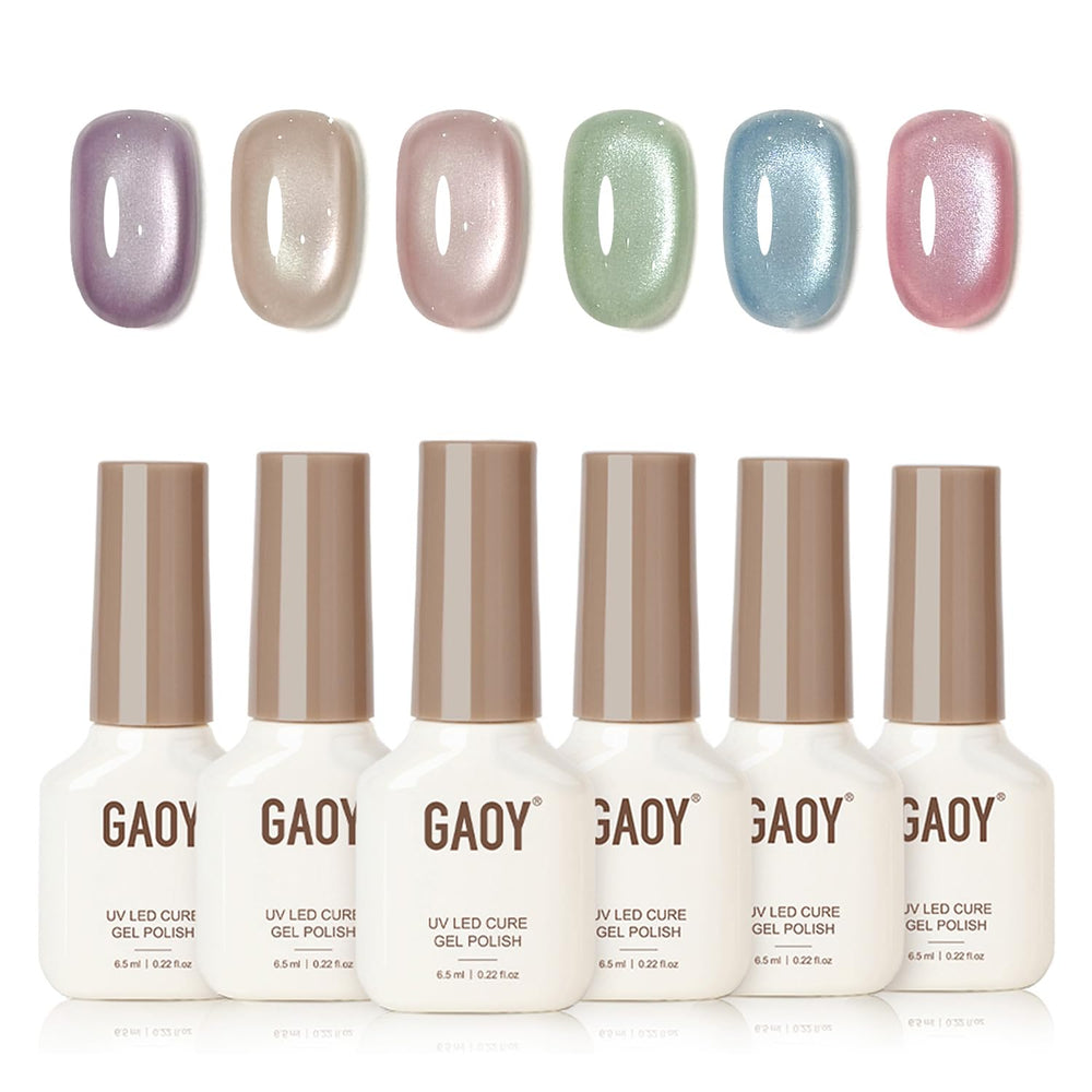 GAOY cat eye glitter gel with magnet for customizable shimmer.