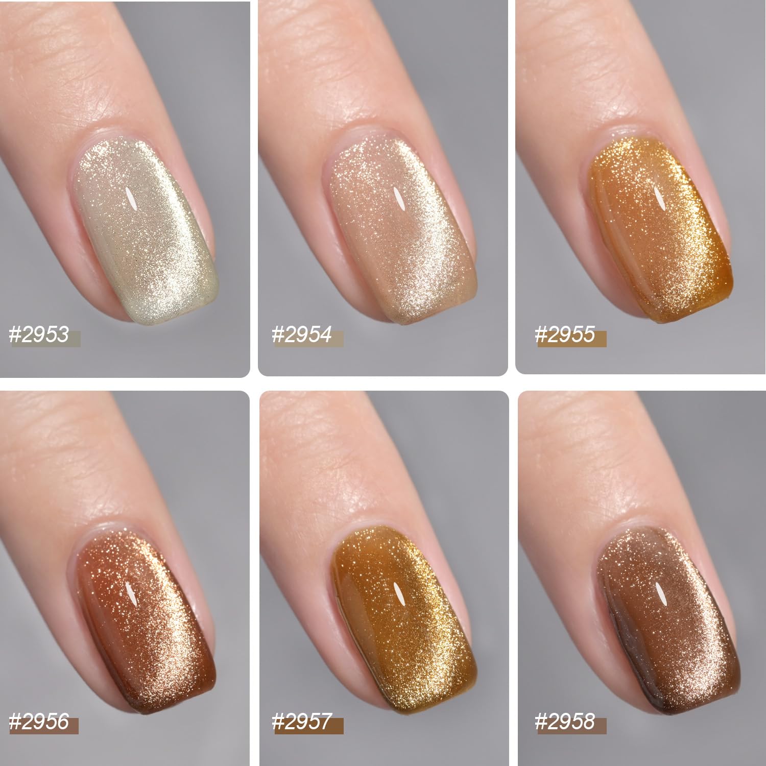 GAOY Sunshine brown gel color delivers rich cat eye accents for earthy styles.