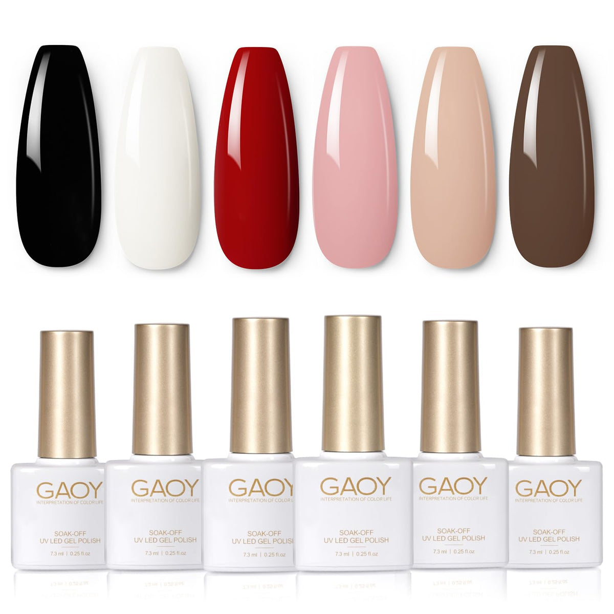 GAOY white gel polish bottle for a glossy manicure lasting up to 4 weeks