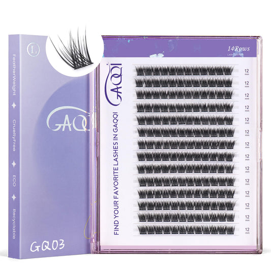 GAQQI GQ03 lash clusters 168pcs for all-day natural lift and subtle volume