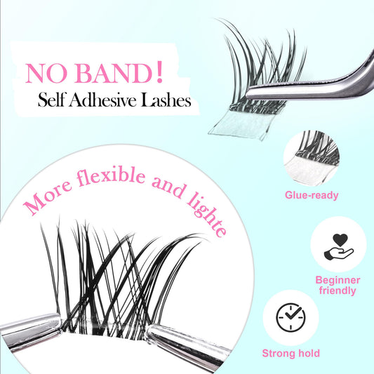 GAQQI self-adhesive clusters during application step show simple, one-step wear.