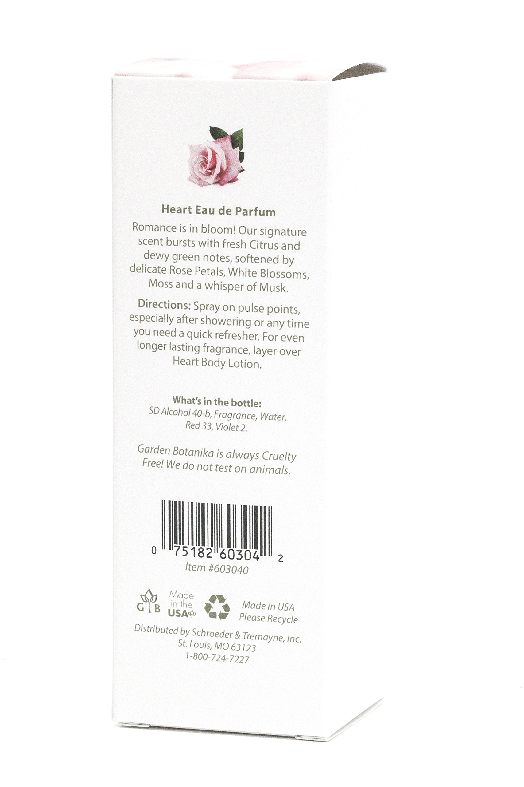Garden Botanika Heart EDP packaging and bottle display for gift-ready presentation.
