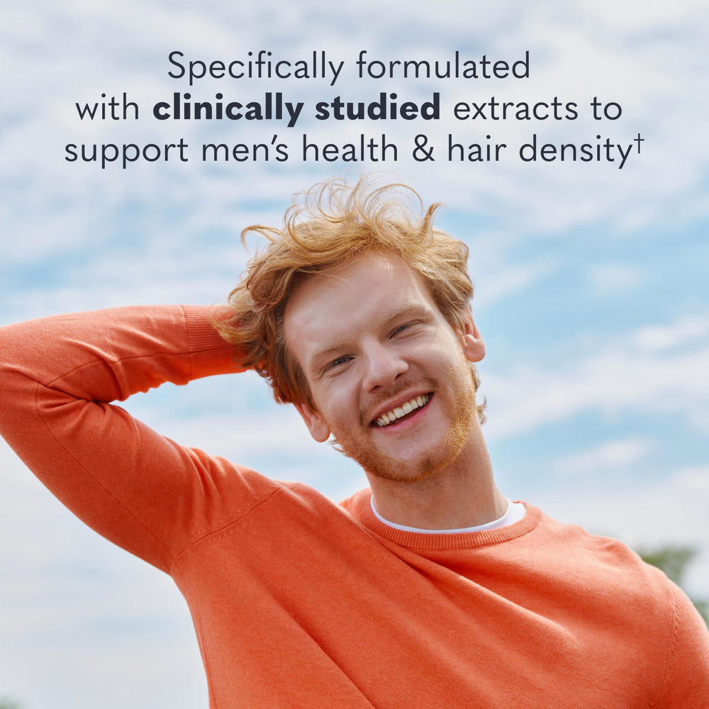 Garden of Life hair growth gummies berry flavor illustration, suggests easy two-gummy daily routine.