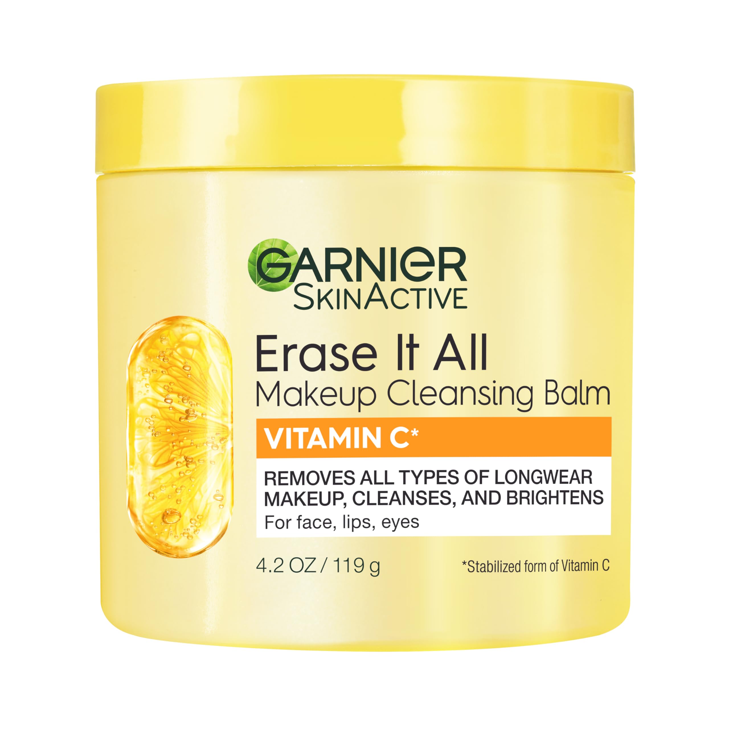 Garnier Erase It All Cleansing Balm bottle close-up for makeup removal