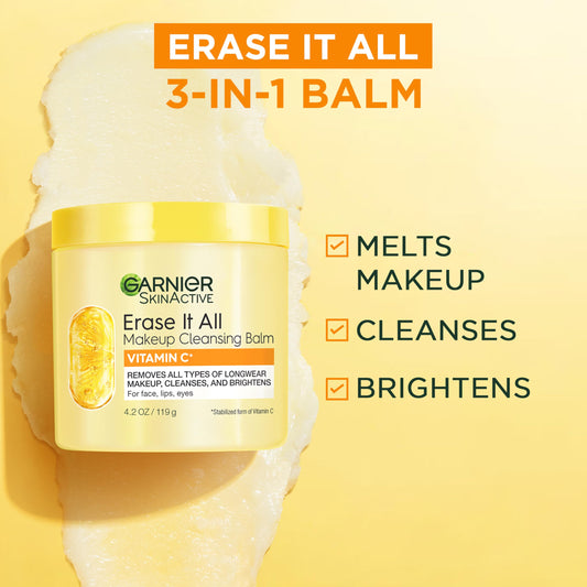Garnier Erase It All Cleansing Balm texture being massaged into dry skin