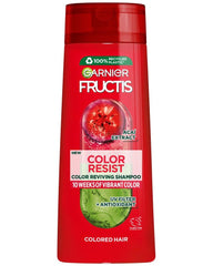 Garnier Fructis Color Resist Shampoo close-up showing rich lather for smooth hair.