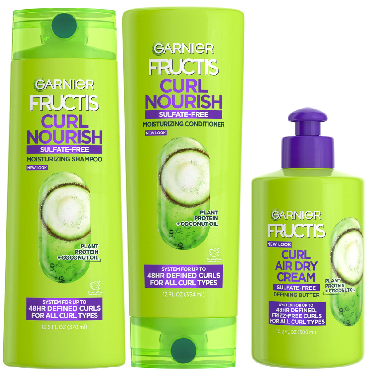 Garnier Fructis Curl Nourish sulfate-free shampoo for defined curls and frizz control