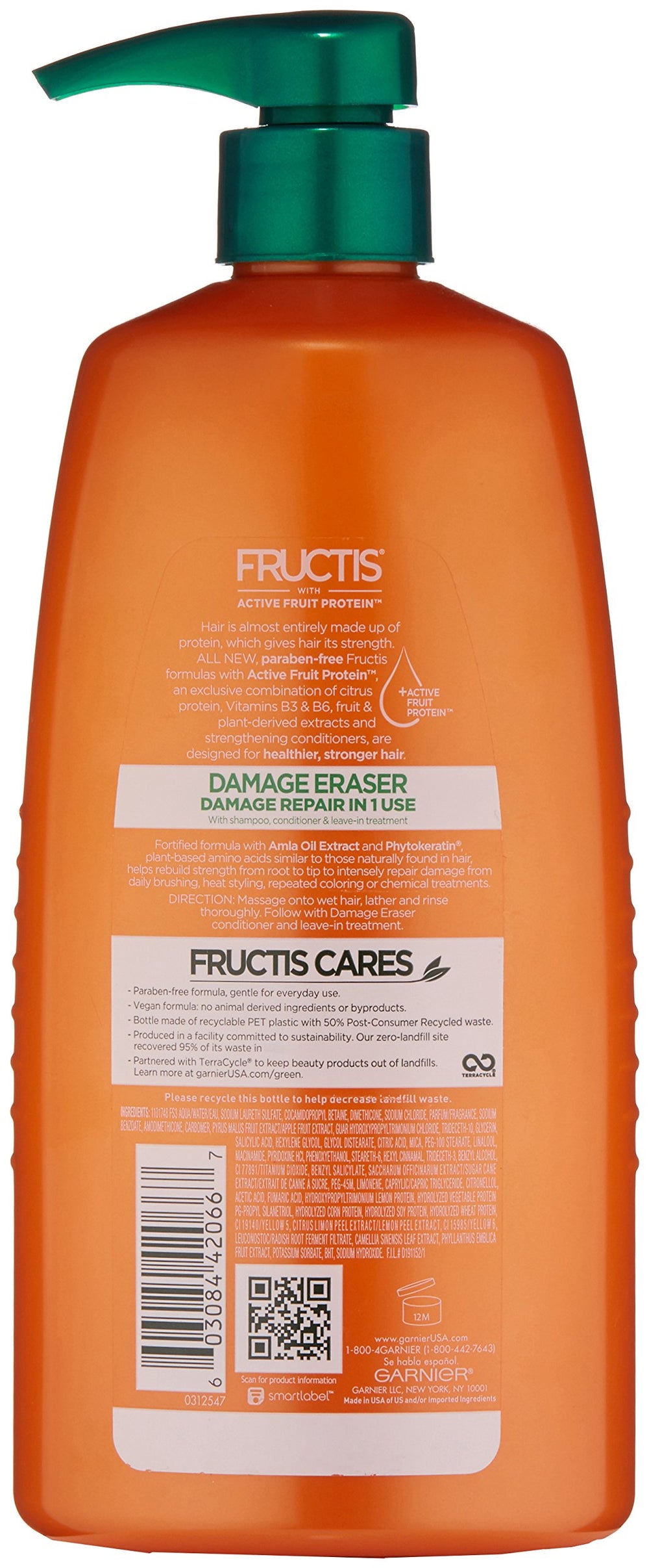 Garnier Fructis Damage Eraser with Amla Oil extract image conveying nourishment for distressed hair.