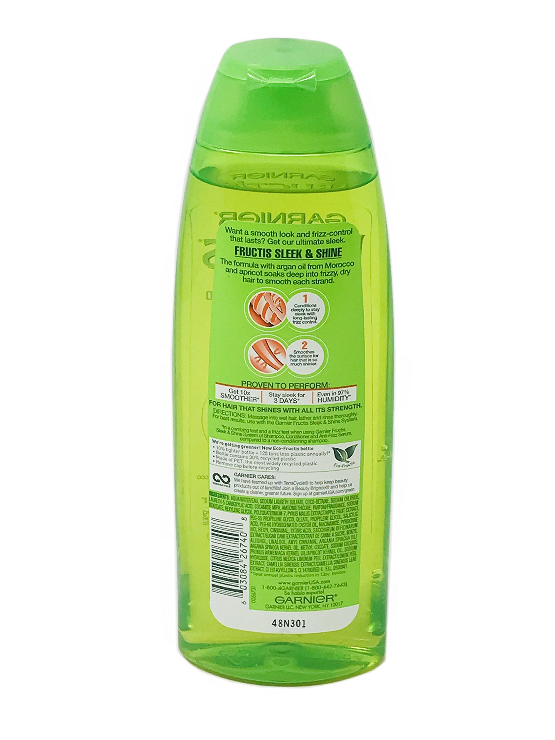 Garnier Fructis Sleek & Shine dry hair gloss for a silky finish.