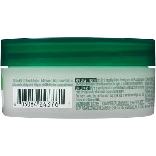 Close up of Garnier Fructis Style Pure Clean Finishing Paste texture and smooth application.