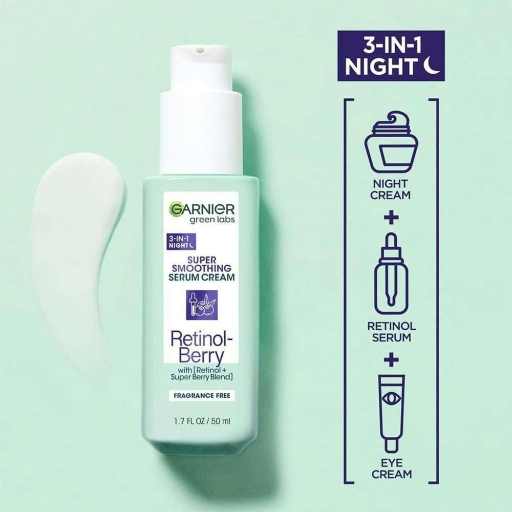 Garnier Green Labs serum being applied for fast-absorbing night care.