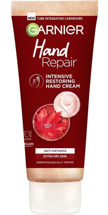 Garnier Hand Repair eco-friendly packaging highlighting reduced plastic waste