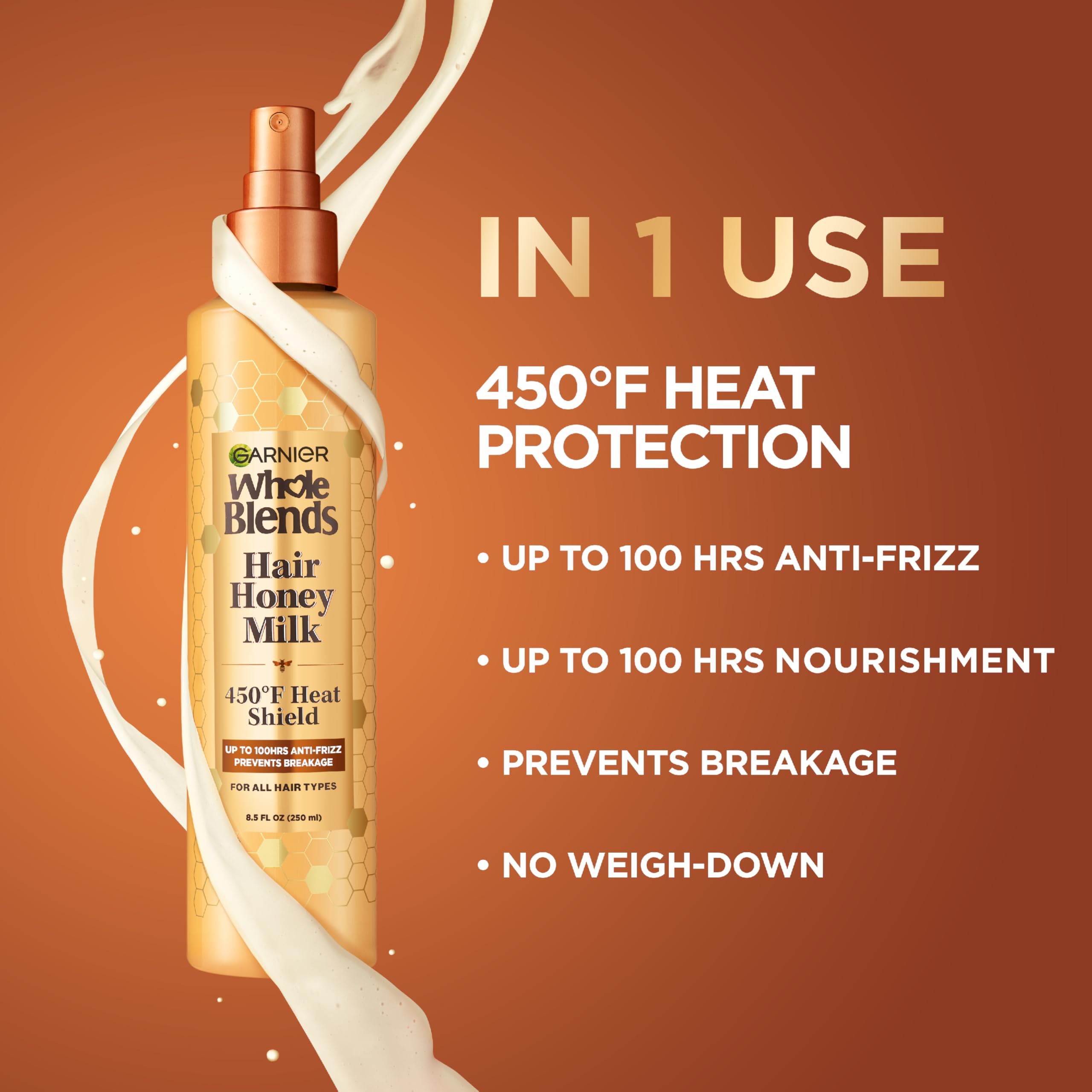 Garnier 450F heat shield highlights reliable protection during styling sessions.