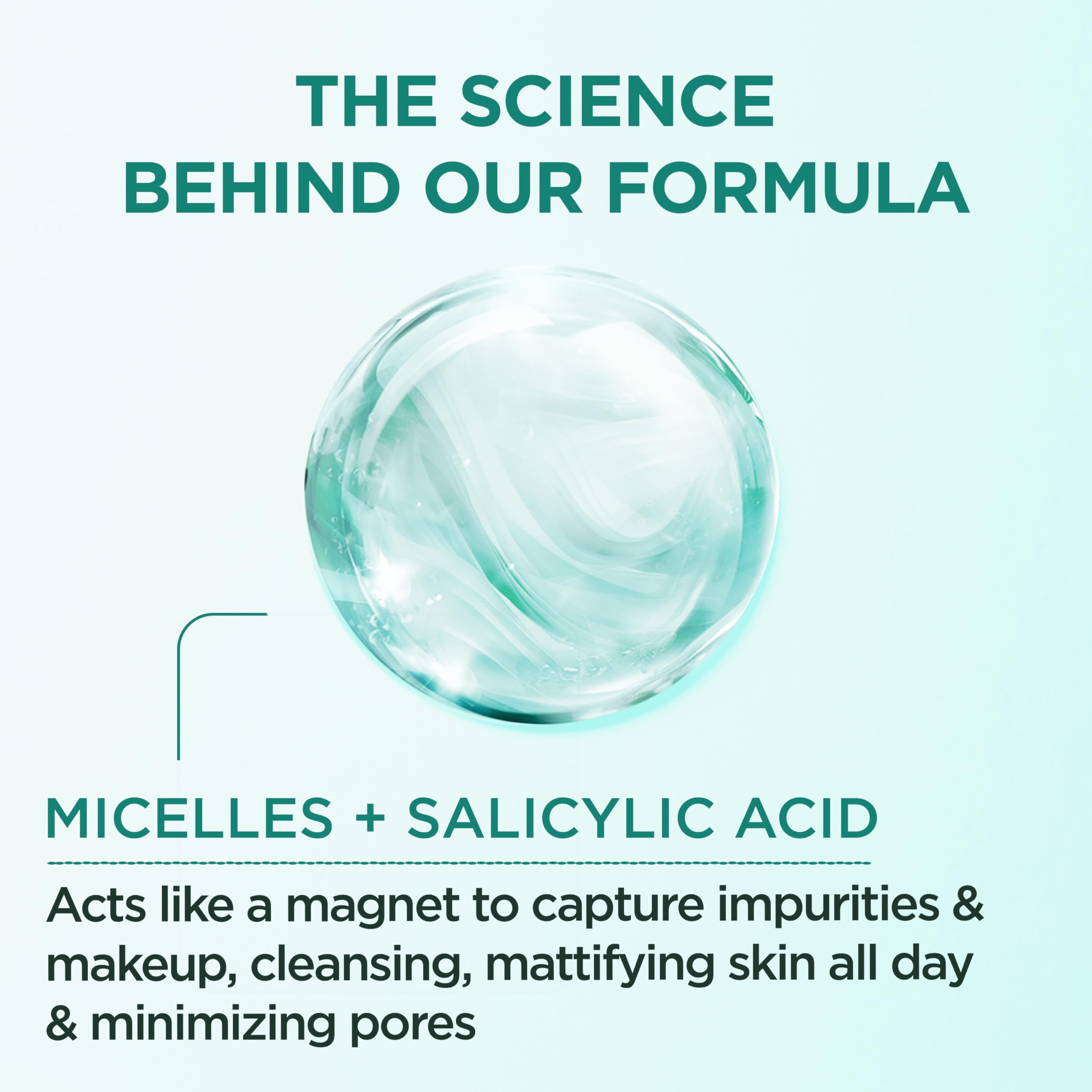 Garnier Micellar Water removing makeup with micelles in action.