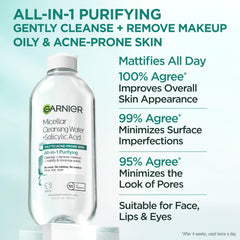 Garnier Micellar Water close-up highlighting no-rinse cleansing.
