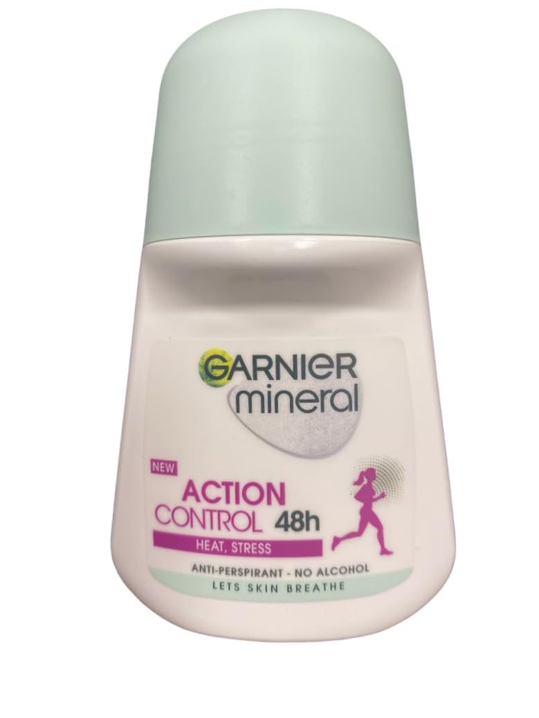 Garnier Mineral Action Control roll-on bottle for all-day dryness under the arms.